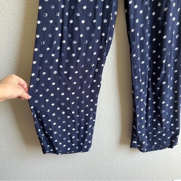 Lucky Brand Blue & White Polka Dot Palazzo Pant W/ Pockets Wide Leg Extra Small - Picture 6 of 11